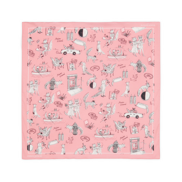 Oly All-Over Print Bandana 68x68cm Bubble Gum Pink