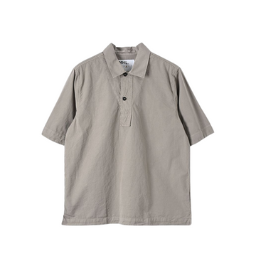 Faced Polo Shirt Compact Cotton Poplin Pebble (men)