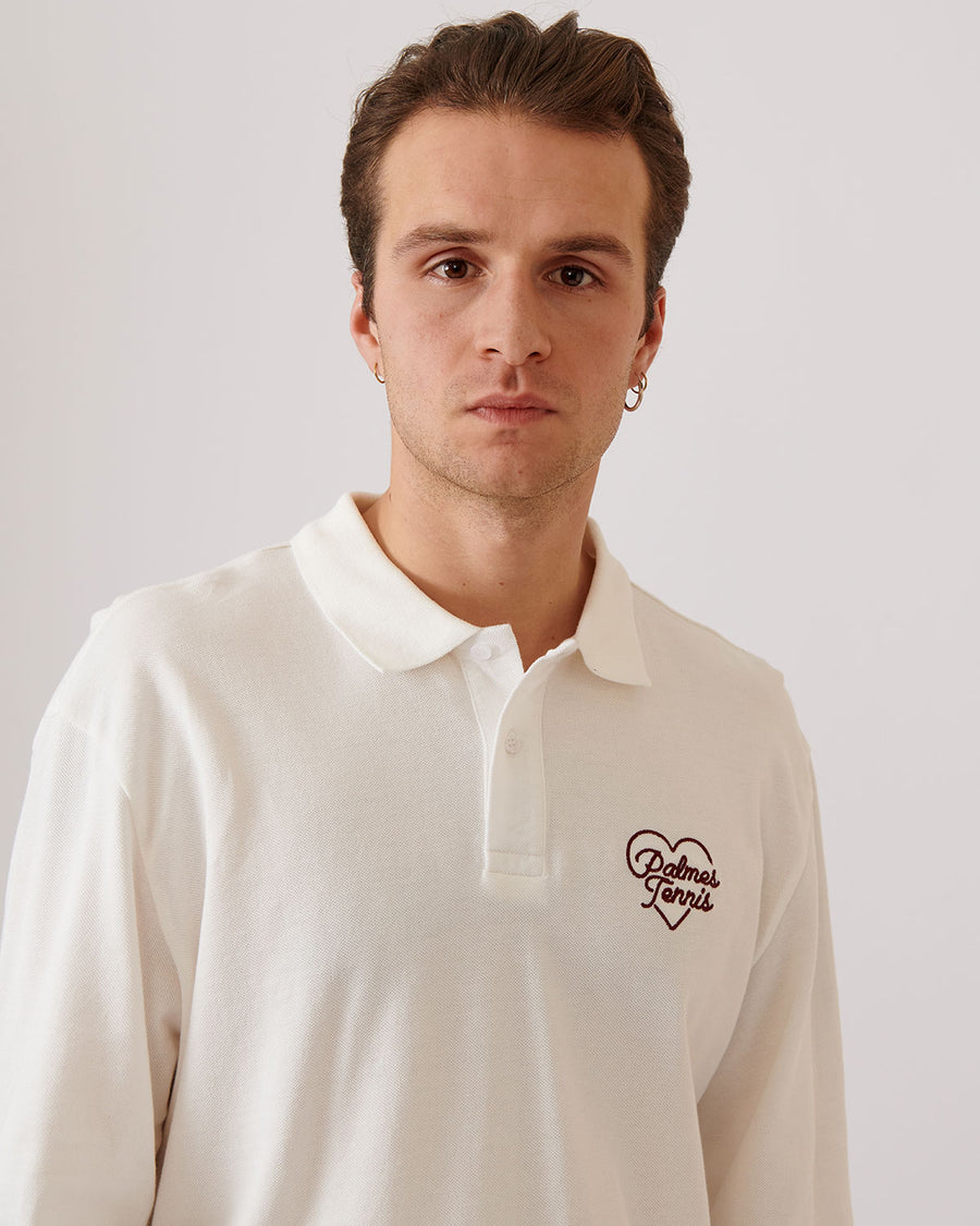 Heart LS Polo Off-White