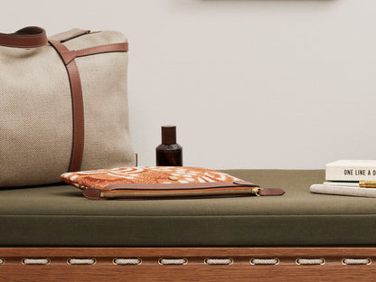 Palm Jacquard Cuoio Pouch