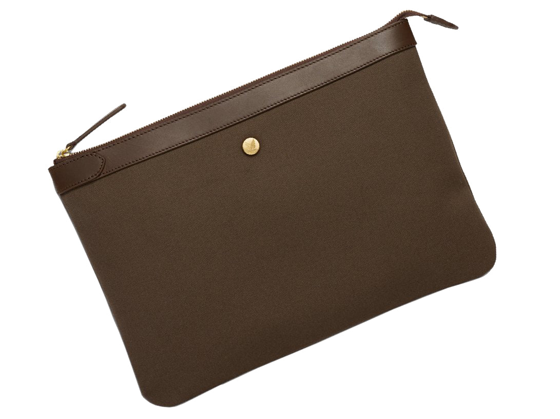 Canvas Pouch Large Army Dark Brown