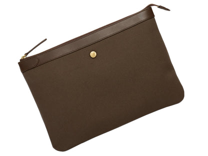Canvas Pouch Large Army Dark Brown