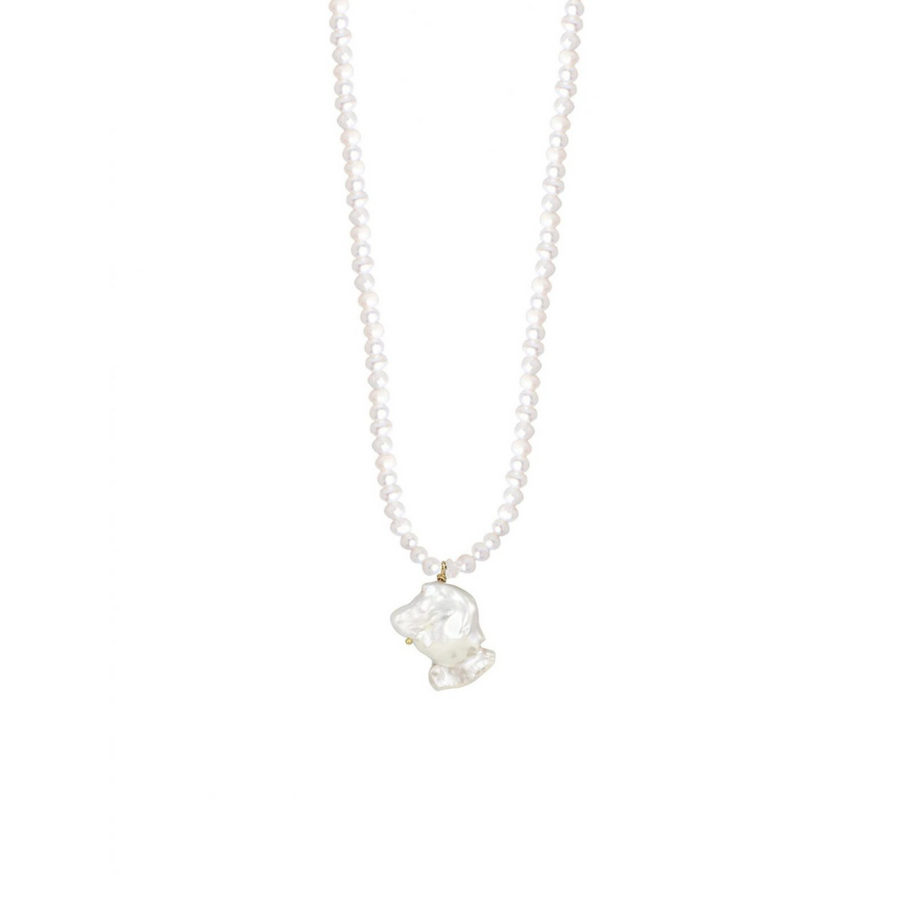 Galini Vintage Pearl Necklace Gold Vermeil 42cm