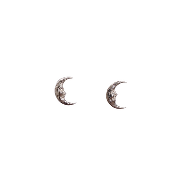 Tiny Moon Studs Silver-Pair OS