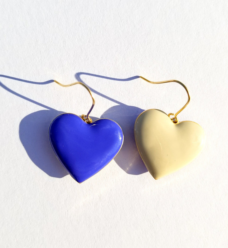 Love Earrings Stone & Royal Blue