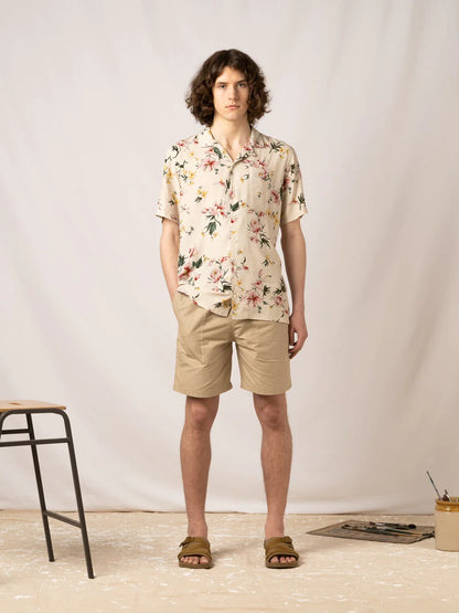 Crammond Shirt in Ecru Floral Print