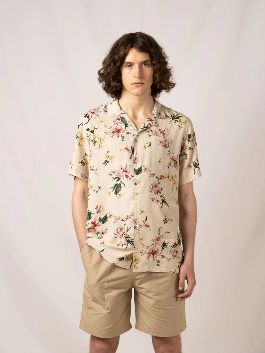 Crammond Shirt in Ecru Floral Print