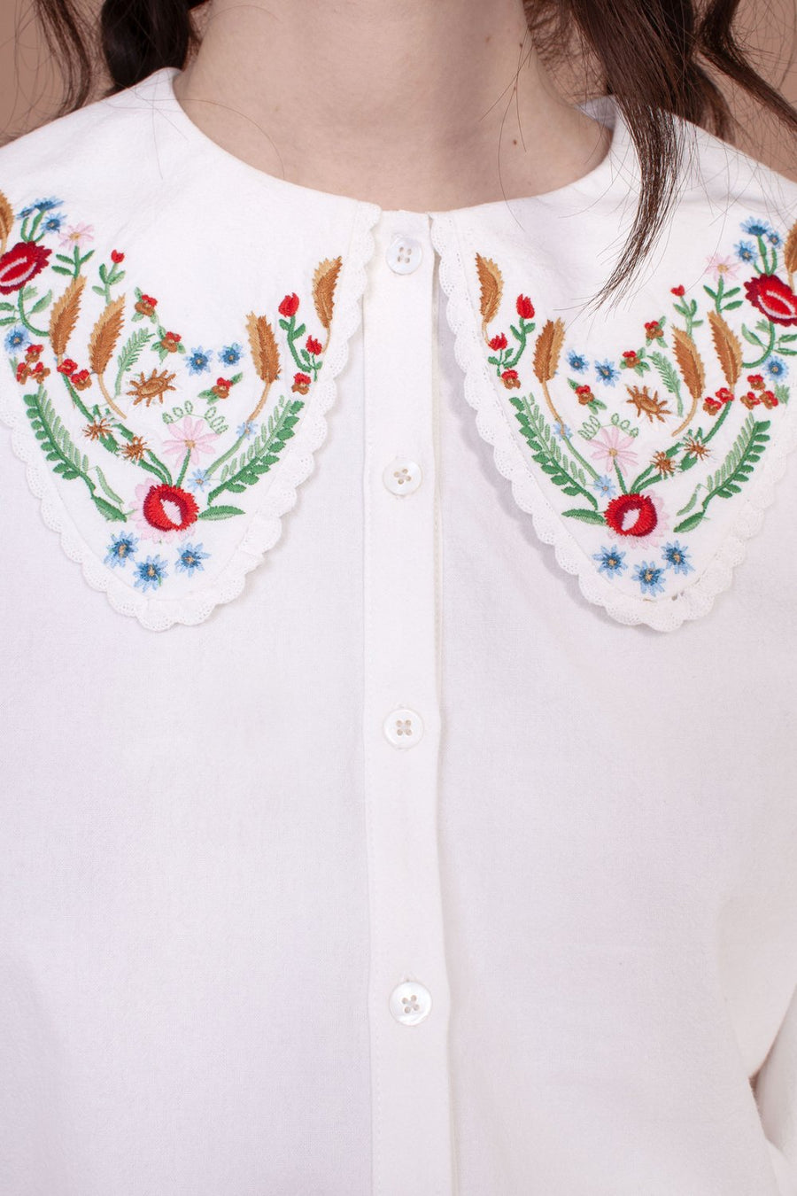 Foxglove Shirt Multi Embroidery