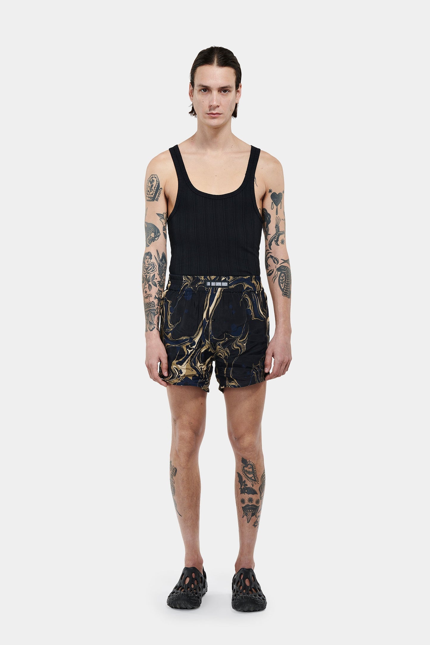 Pyjama Shorts Dark Navy Marbling