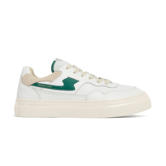 White Green Pearl S Strike Leather Sneakers (men)