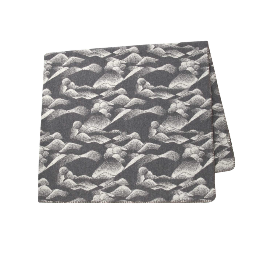 Mountain Camo Wool Blanket Large Gray