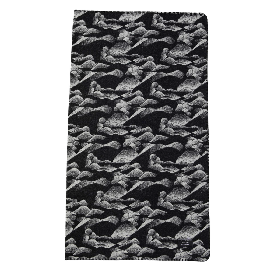 Mountain Camo Wool Blanket Large Black