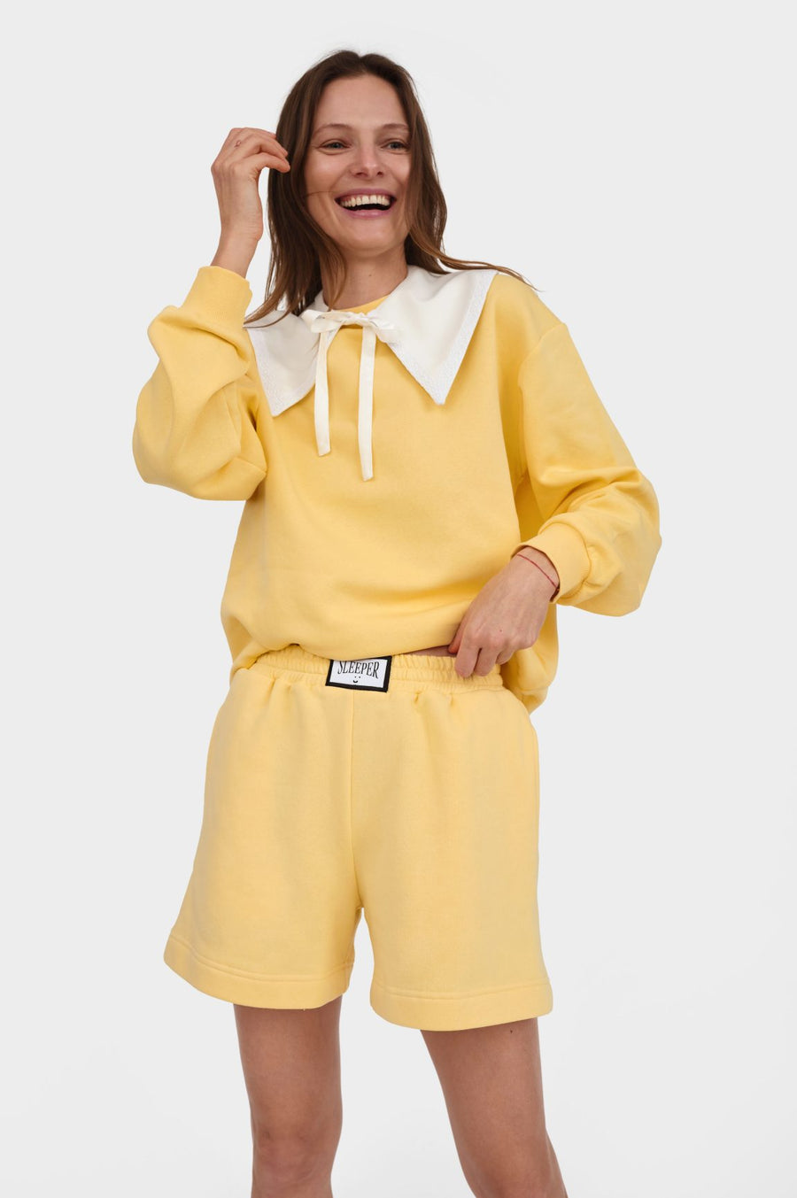 Diana Athpleasure Sweatsuit With Shorts Yellow