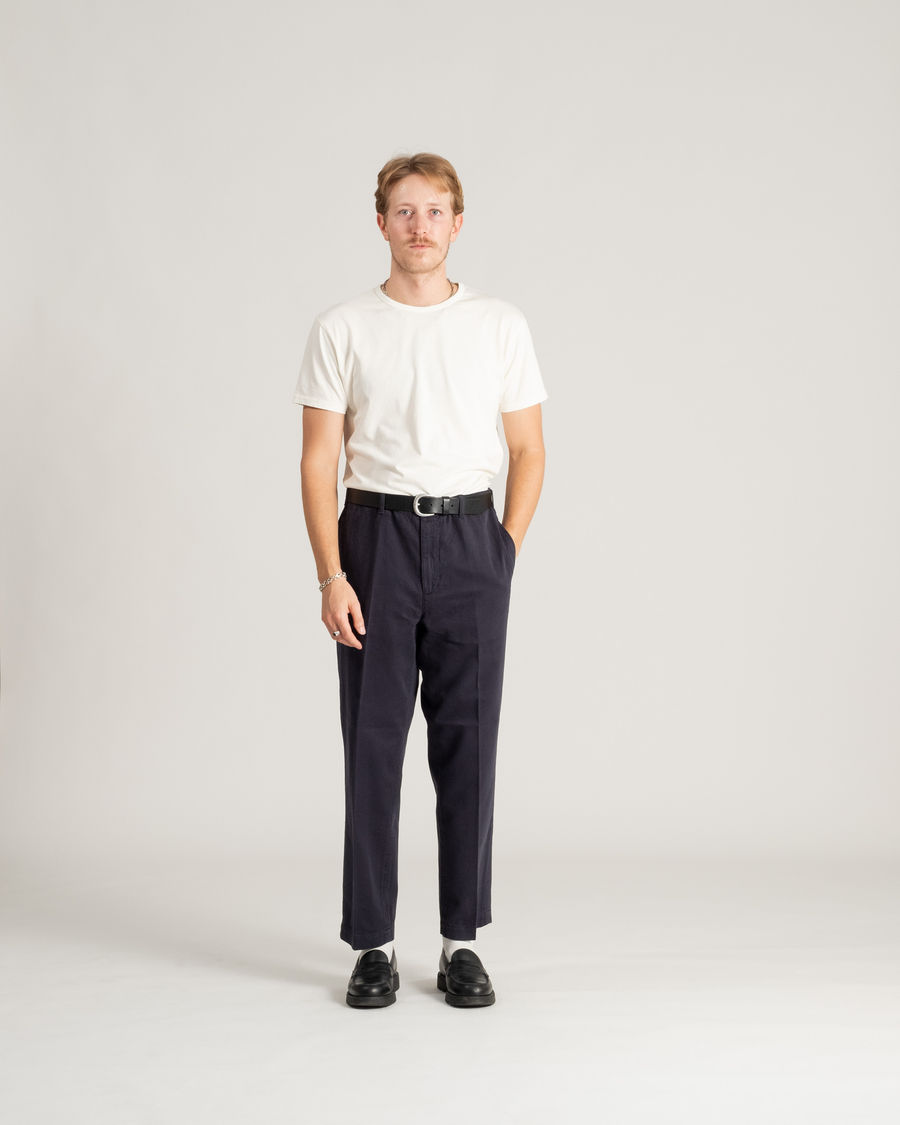 Flat Front Tapered Trouser Twill Navy