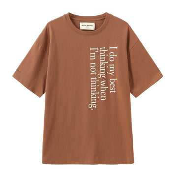 Oversized Tee With Pocket/ Best Thinking Brown