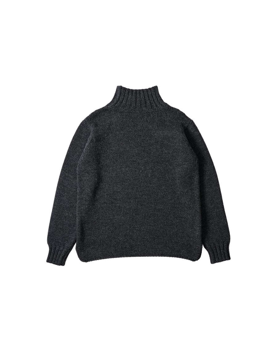 Wide Neck Sweater British Wool / Ihs Charcoal