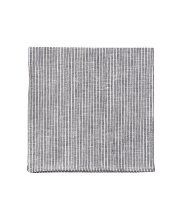 Linen Napkin Grey White Stripe