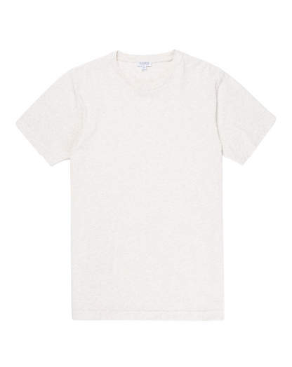 Short Sleeve Riviera Crew Neck T-Shirt Archive White Melange