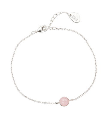 Mini Gemstone Chain Bracelet SP - Pink Chalcedony