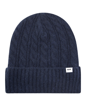 Luca Lambswool Cable Beanie Dusty Blue OS
