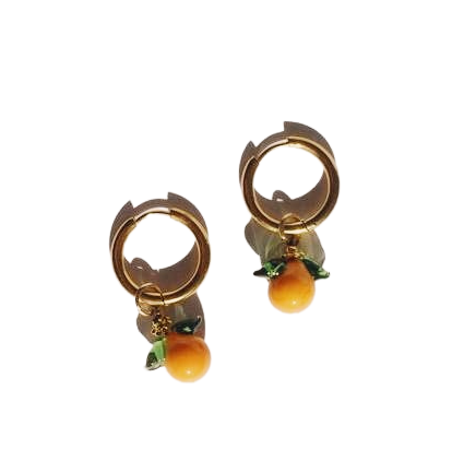 Tangerines Hoops Pair Glass, SS and Vermeil