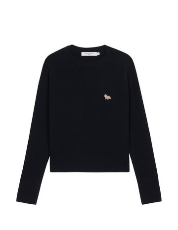 Baby Fox Patch Loose Pullover Navy (women)