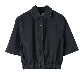 School Shirt Black Warp Cotton Denim Black (women)