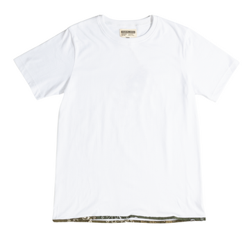 White T-Shirt Pocket In Khaki Bandana
