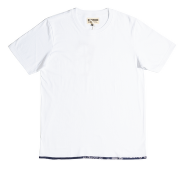 White T-Shirt Rib In Blue Bandana