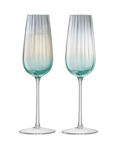 Dusk Champagne Flute 250ml Green/Grey x 2