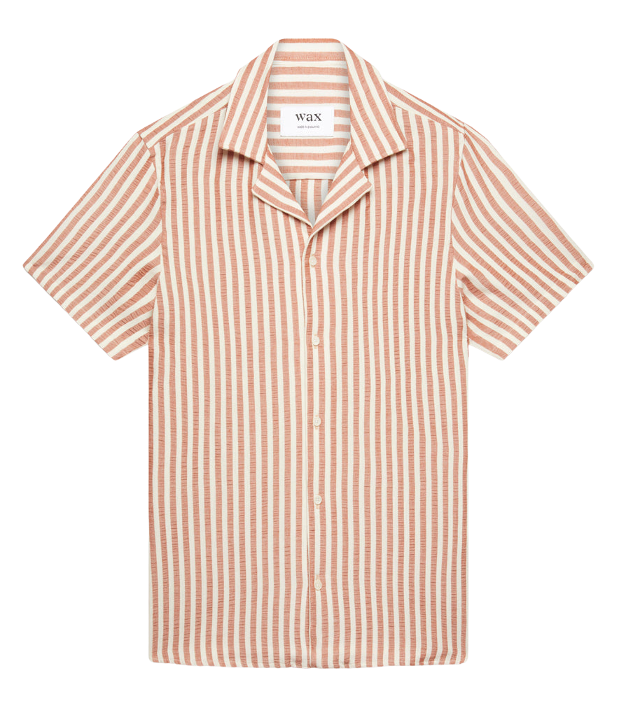 Didcot Shirt Thich Stretch Stripe Rust / Ecru