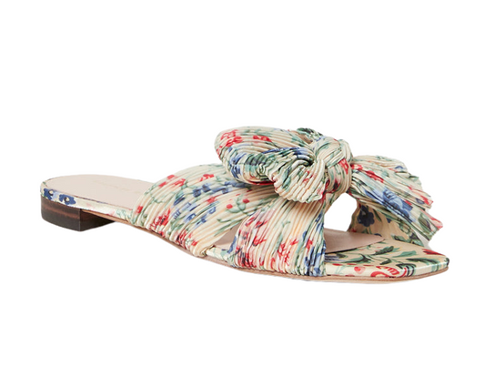 Daphne Knot Flat Sandal Tan Vine Floral