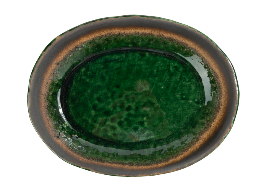 Green 28.8cm Oval Plate
