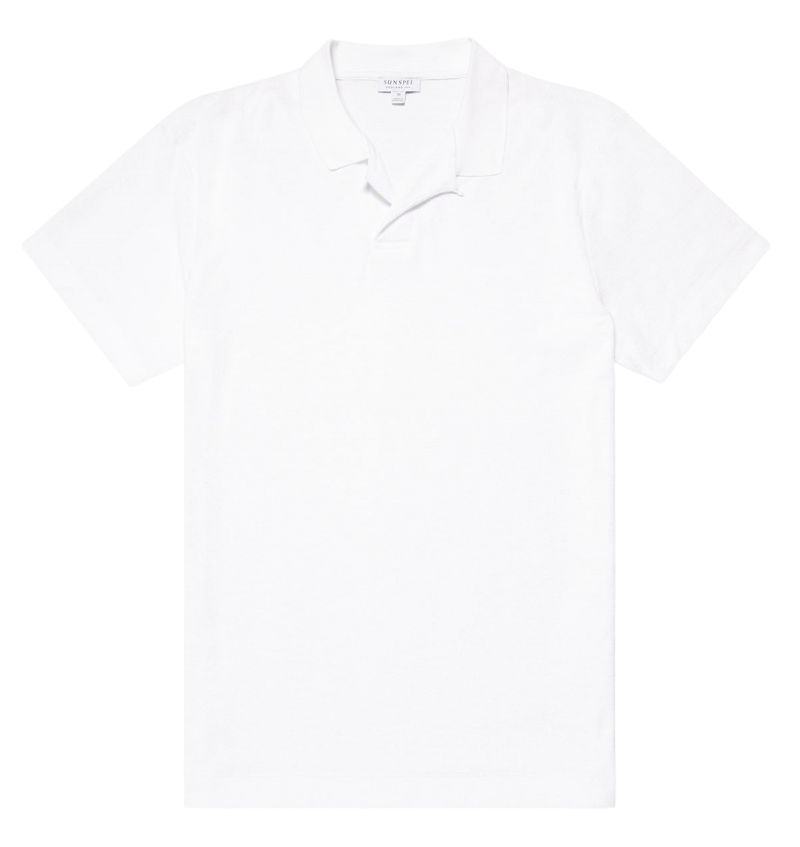 Towelling Polo Shirt White