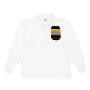 Garbstore Drop Out Sports Patch Rugby Shirt White1