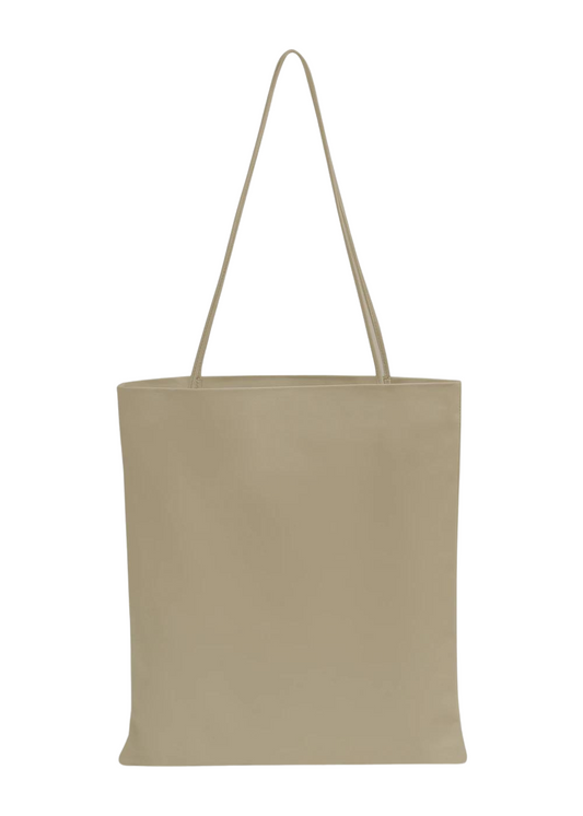 Taupe Slim Lamb Sak Woven Shoulder Bag