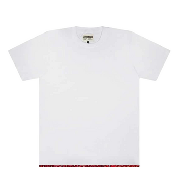 White T-Shirt Rib In Red Bandana