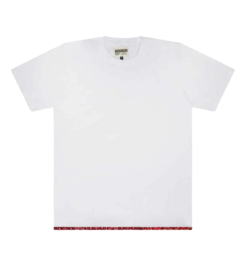 White T-Shirt Rib In Red Bandana