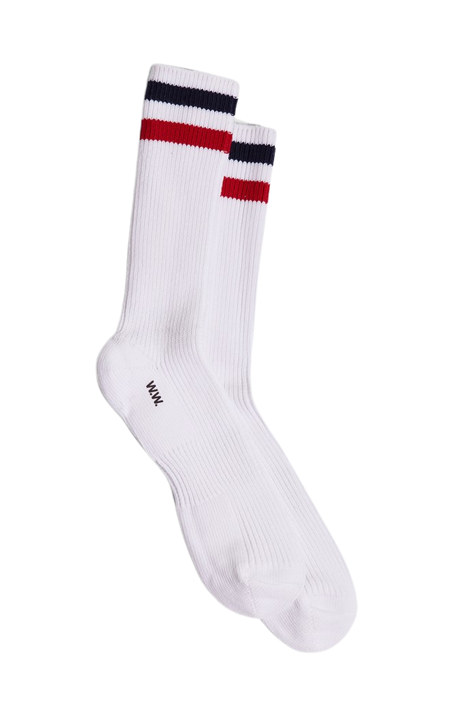 Peyton Sport Cotton Socks White/Red