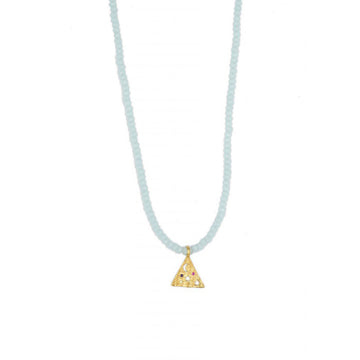Melies Pyramis Aqua Crystal Necklace GPS 42cm