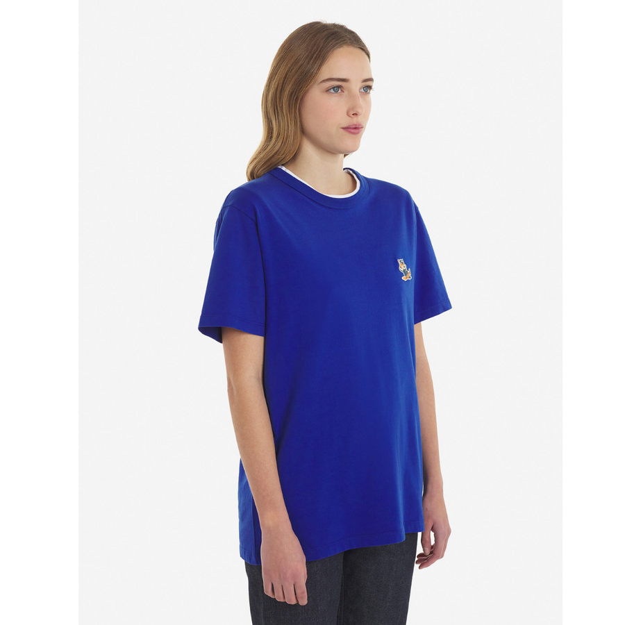 Chillax Fox Patch Classic Tee-Shirt Deep Blue (unisex)