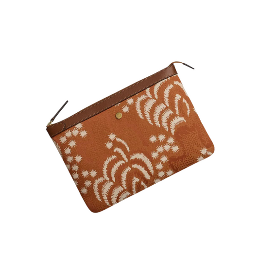 Palm Jacquard Cuoio Pouch