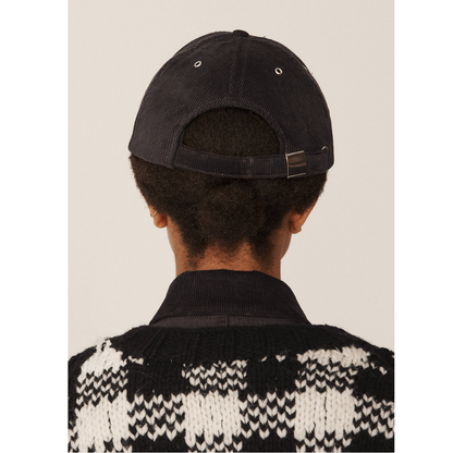 Cotton Corduroy Baseball Cap Black