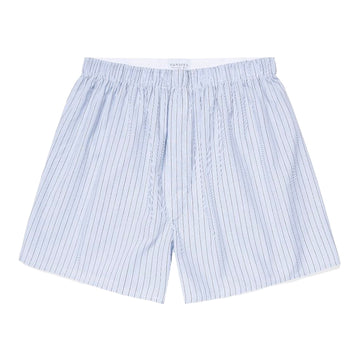 Woven Boxer Short Tipped Stripe Wht/Washed Denim/Nvy