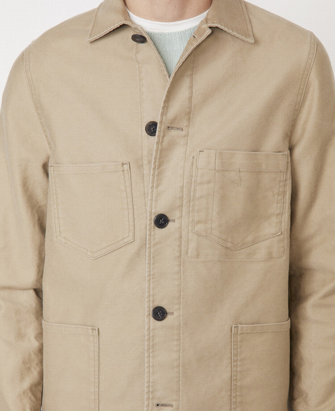 Corentin Jacket french cotton moleskine khaki