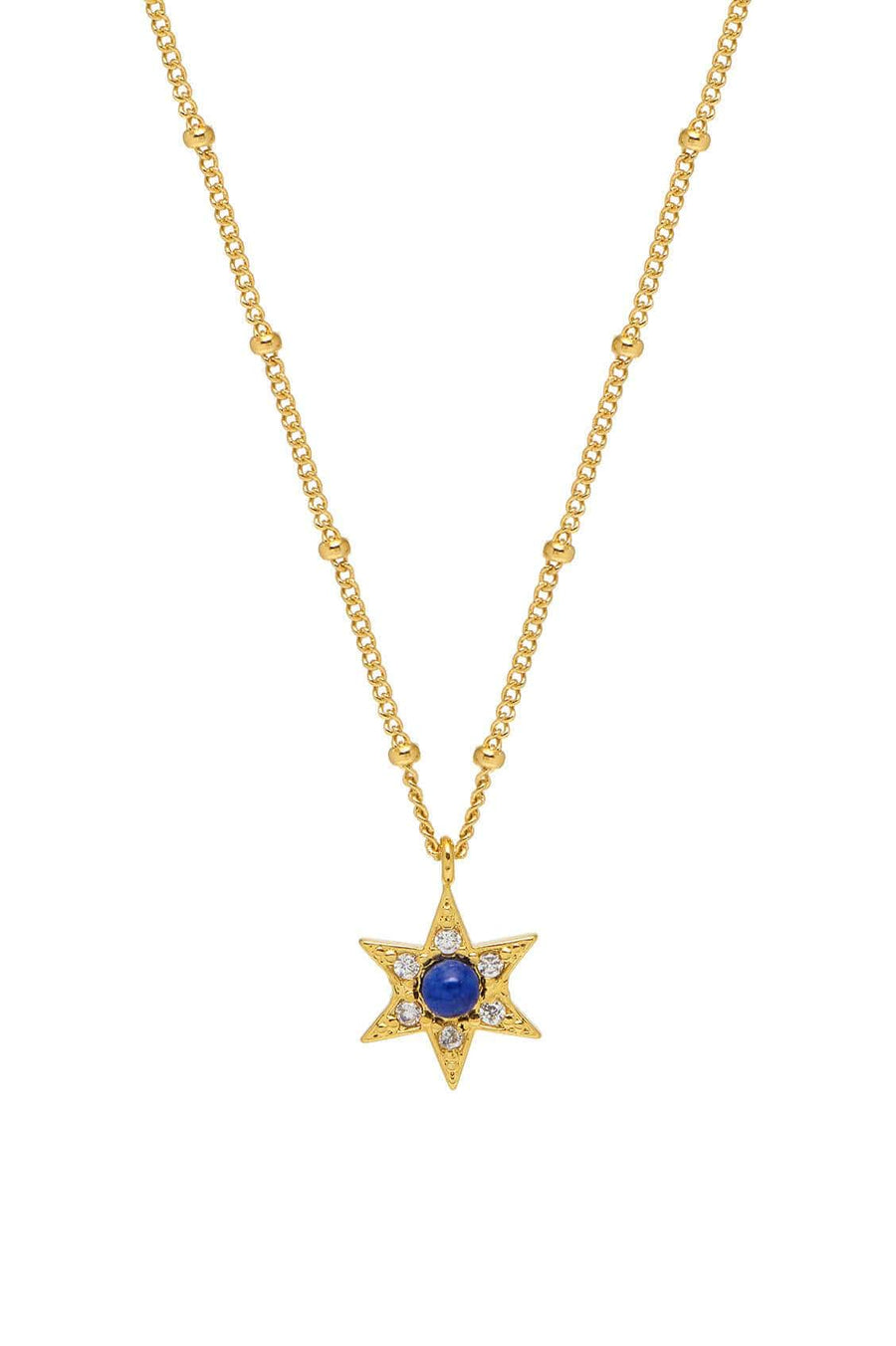 Lapis CZ Star Necklace Gold Plated
