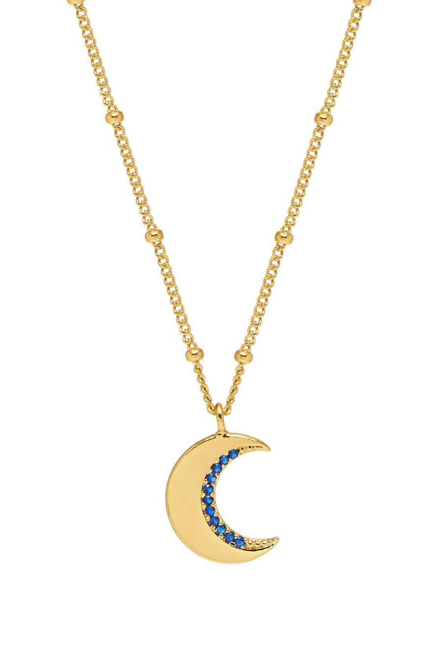CZ Moon Necklace Gold Plated