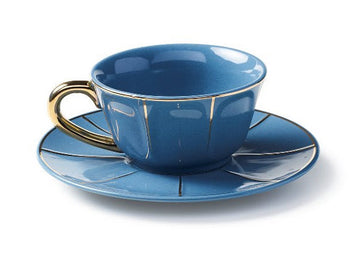 Tea Cup $ Saucer Light Blue Vintage