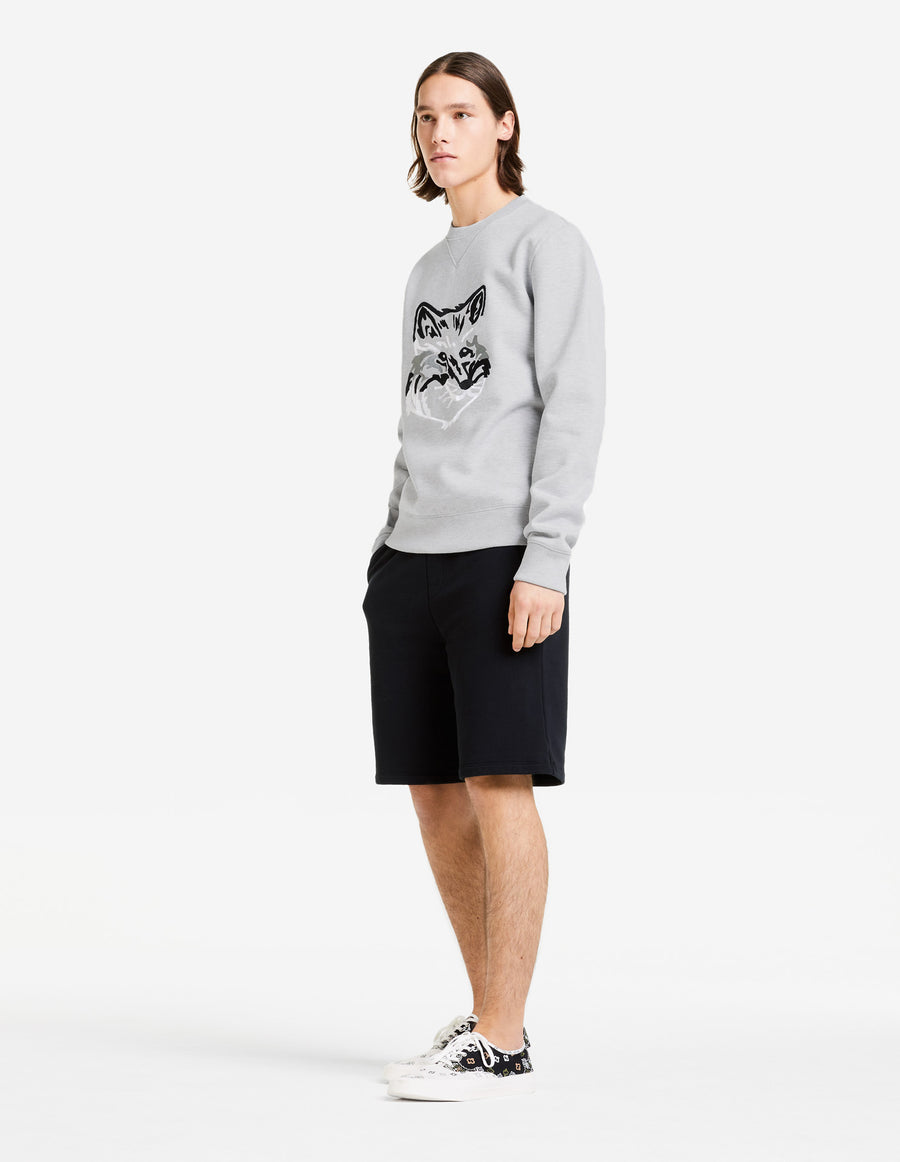 Big Fox Embroidery Regular Sweatshirt Grey Melange (men)