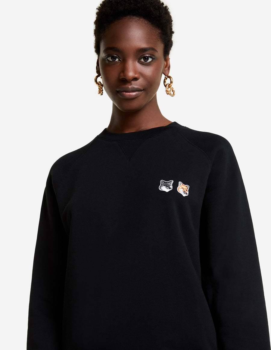 Double Fox Head Patch Classic Sweatshirt Black (unisex)